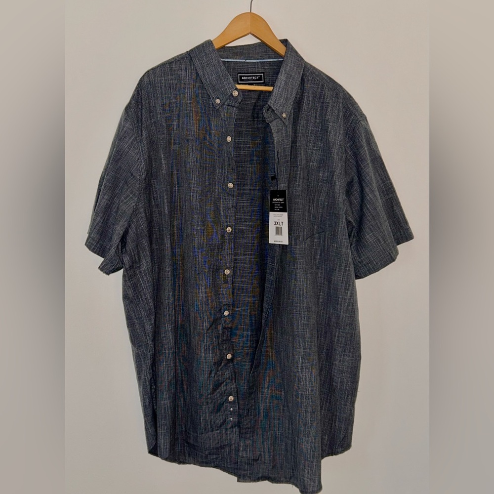 Architect Men's Dark Blue Casual Button Down Shirt